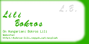 lili bokros business card